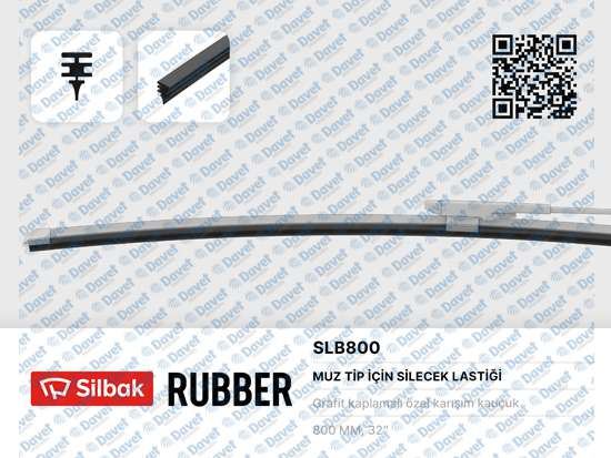 SILBAK SLB80 Muz Tipi Sileceklere Uygun Lastik 800mm